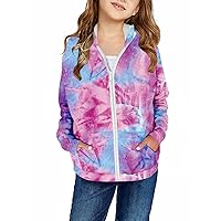 storeofbaby Girls Zip Up Hoodie Casual Long Sleeve Jacket Lightweight Sweatshirt with Pockets