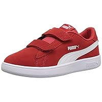 PUMA Smash v2 Suede Preschool Sneakers (High Risk Red/Puma White)(11 M US Little Kid)