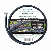 Atlantic Short Soaker Hose 1/2 IN.x 100 FT, Solid Brass Connectors with Food Grade Coating, Keep Your Plants Healthy