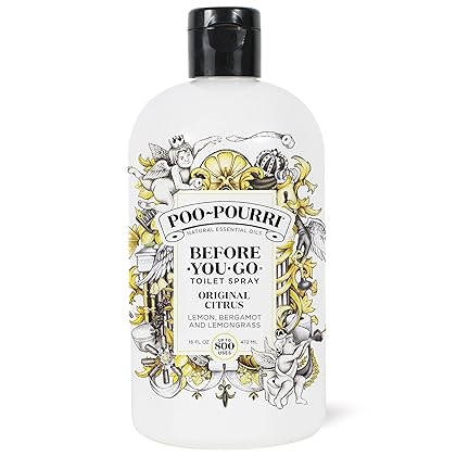 Poo-Pourri Before-You-Go Toilet Spray, Original Citrus, Refill Bottle 16 Fl Oz - Lemon, Bergamot and Lemongrass