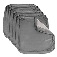 Set of 6 Replacement Outdoor Cushion Covers,Patio Cushion Covers,Waterproof Outdoor Cushion Slipcovers with Non-Slip Bottom for Indoor/Outdoor Furniture (Light Gray, 24x22x4 (6 pc))