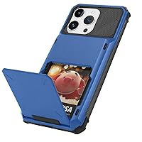 ZIYE Wallet Case Designed for iPhone 15 Pro Max Case with Card Holder Anti-Scratch Dual Layer Hidden Card Slot Pocket Case Shockproof Cover Compatible with iPhone 15 Pro Max 6.7 Inch Blue