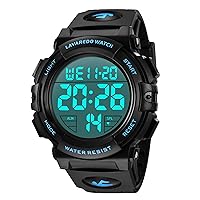 Digital Men's Watches - Sports Outdoor Watch 5 ATM Waterproof Watches with Alarm Clock/Calendar/Stopwatch/Shockproof