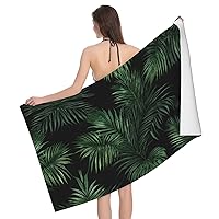 (Banana Leaf Green) Print Large Beach Towel Sand Free Microfiber Quick Dry Lightweight Boho Colorful Decorative Pool Towels for Travel Swim Yoga Camping 52