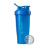 Classic Shaker Bottle Perfect for Protein Shakes and Pre Workout, 28-Ounce, Cyan