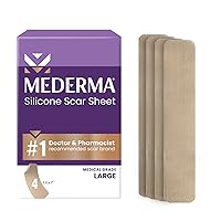 Large Medical Grade Silicone Scar Sheets; Improves The Appearance of Old and New Scars; for Injury, Burn and Surgery Scars, 4 Count
