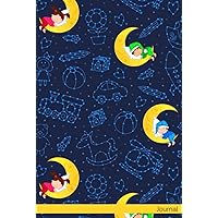 Journal: Moon Notebook Journal For Teens and Adults | 120 Pages | Grey Lines | Glossy Cover | 6 x 9 In