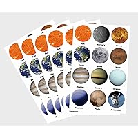 Planet Stickers for Kids,1.5 inch 300pcs 12 Design Waterproof Solar System Stickers Planet Stickers Space Sticker for Stationery, Party Favors Crafts,School Reward Stickers