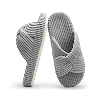 Slippers for Women Memory Foam House Bedroom Corduroy Bow Crossbands Slide Slipper Shoes Comfy Trendy Gift Slippers