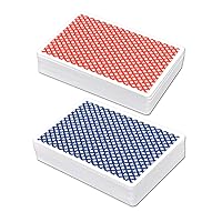2 Decks Blue and Red Waterproof Poker Playing Card Texas Poker Hold Em Plastic Playing Cards