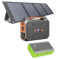 ZeroKor Portable Solar Power Bank with AC Outlet, Portable Power Bank with 40W Solar Panel for Home Use RV Outdoor Camping Adventures