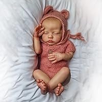 Angelbaby Cute Reborn Real Baby Dolls That Look Real Sleeping Girl, 18 inch Realistic Newborn Baby with Soft Cloth Body Hand Painted Detailed Silicone Baby Dolls