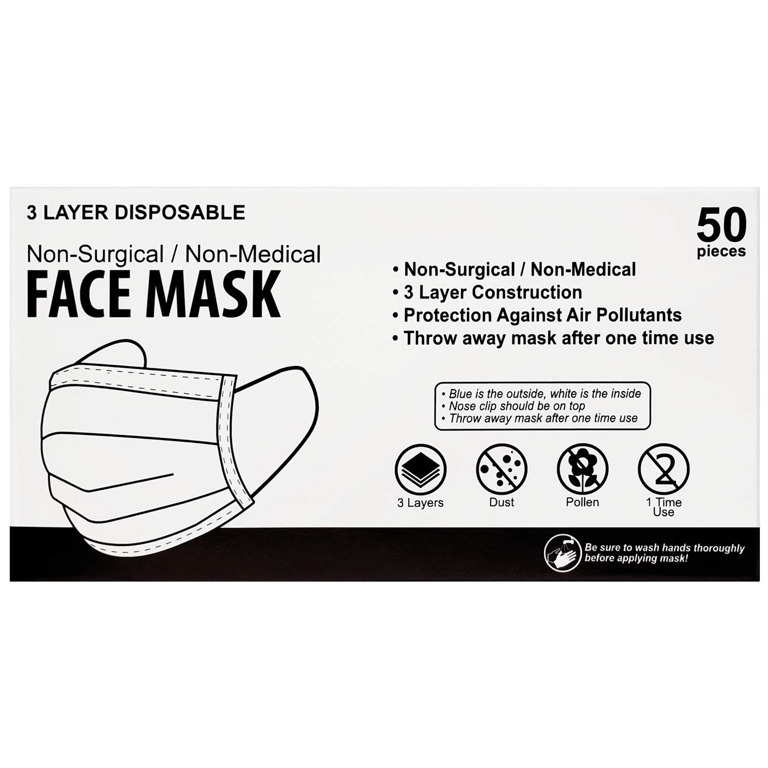 Face Mask, Pack of 50