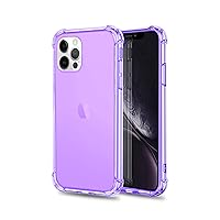 Compatible with IPhone12 Case, Transparent TPU Clear Shockproof Bumper Phone Case (Purple)