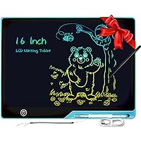 LCD Drawing Tablet for Kids 16 Inch, 16 Inch Rechargeable LCD Writing Tablet for Kids Doodle Board Drawing Tablet, Reusable Drawing Pads, Blue