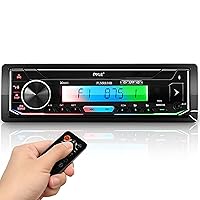 Pyle Marine Stereo Receiver Power Amplifier - AM/FM/MP3/USB/AUX/SD Card Reader Marine Stereo Receiver, Single DIN, 30 Preset Memory Stations, LCD Display with Remote Control
