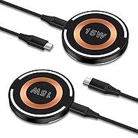 2-Pack Samsung Wireless Fast Charging Pad for Galaxy S24 S23 Ultra Z Flip5 S22 S21 Note 20,15W Magnetic Charger Wireless MagSafe Charging Station for iPhone 15 14 13 12,Pixel 7a 8 Pro 7 Pro 7 6