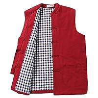 ZooBoo Winter Jacket Warm Vest - Chinese Stand Collar Cotton Kung Fu Waistcoat Tang Suit Coat