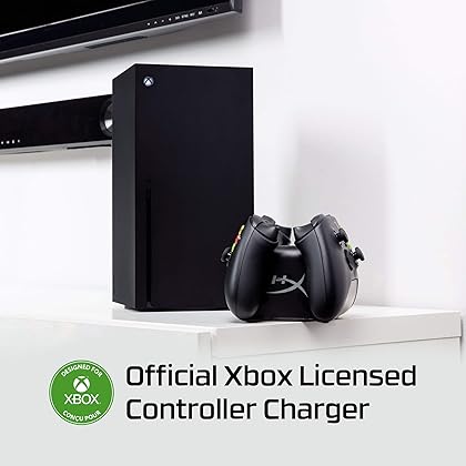 HyperX ChargePlay Duo - Charging Station for Xbox Series X|S and Xbox One Wireless Controllers, Includes Two 1400mAh Rechargeable Battery Packs and Additional Battery Doors