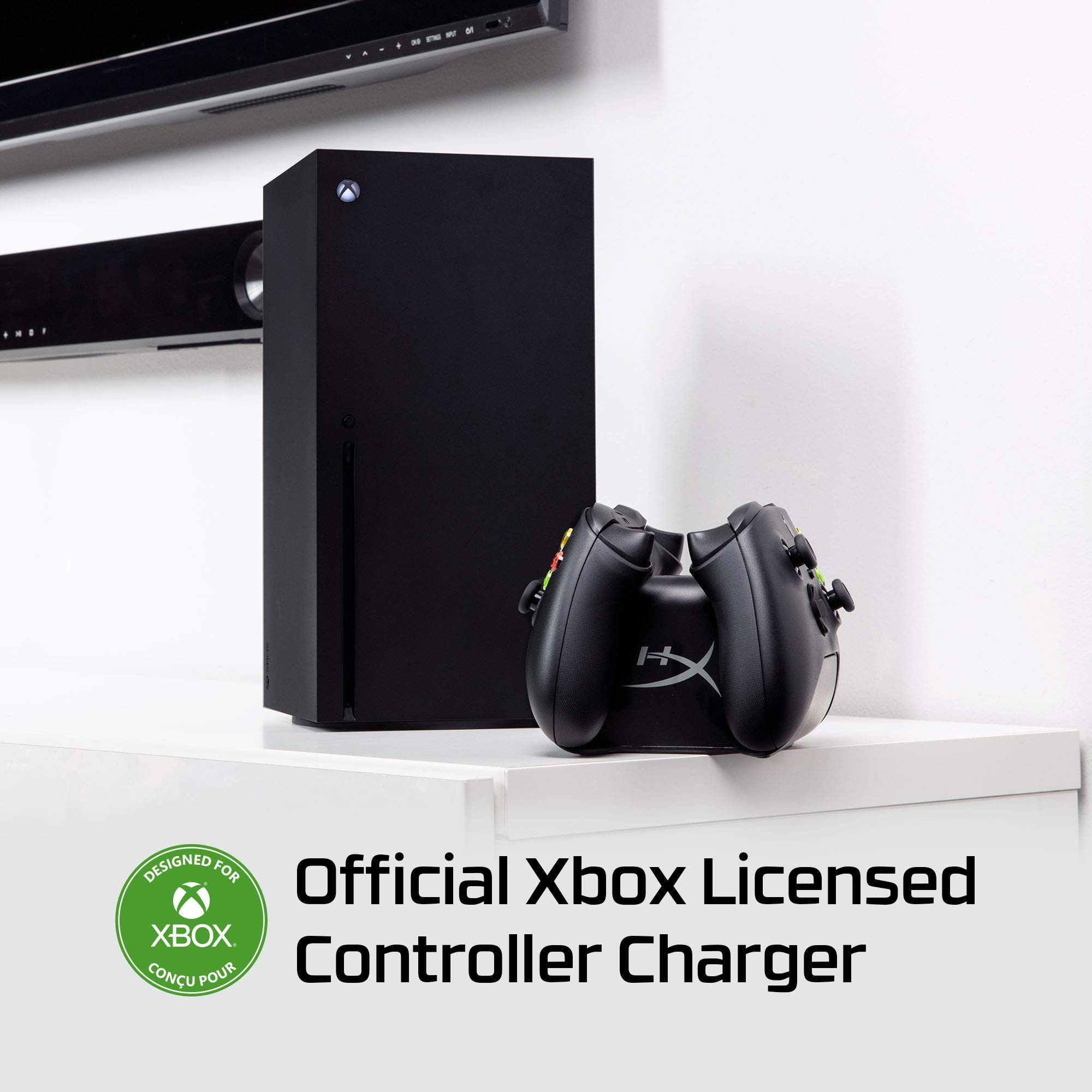 HyperX ChargePlay Duo - Controller Charging Station for Xbox Series X|S and Xbox One Wireless Controllers, Includes Two 1400mAh Rechargeable Battery Packs and Additional Battery Doors
