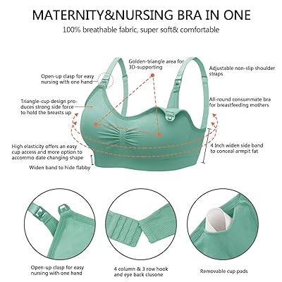 Mua Angelhood Nursing Bra 5 Pack Womens Maternity Breastfeeding Bra  Seamless Wireless Sleep Bra with Bra Extenders trên  Mỹ chính hãng  2024
