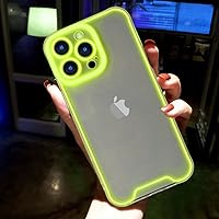 Omorro Compatible with iPhone 14 Pro Max Case Clear Luminous Case Glow in The Dark Noctilucent Luminous Space Nebula Slim Fit Cover Protective Anti Scratch Cases Thin Translucent Case Yellow