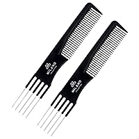 Milano Collection Anti-Static, Heat Resistant, Two-Sided Teasing and Parting Wig & Hair Comb- 2 Pack