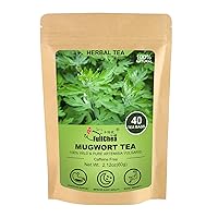 FullChea - Mugwort Tea Bag 40 Teabags, 1.5g/bag - 100% Pure Mugwort leaves Herbal Tea - Rich In Antioxidants
