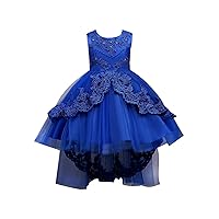 EFOFEI Girls Lace Embroidery Pageant Princess Dress Toddler High Low Tutu Gown Wedding Flower Girl Dresses