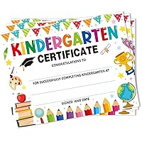 30 Piece Kindergarten Certificate - Preschool Color Graduation Certificate Kindergarten Graduation Supplies Children's Student Achievement Award 8.5 x 11 inches (White)