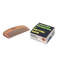 Light Shampoo Bar & Wooden Comb Bundle - Low Suds, Low Lather, No Poo, Anti Poof, Fragrance-Free