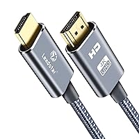 HDMI Cable 4K 50 ft, High Speed HDMI 2.0 Cord Braided | 4K @ 30Hz, Ultra HD, 4K 1080p, ARC, 3D, HDCP 2.2 & CL3 Rated | for Laptop, Monitor, PS4, PS5, Xbox One, Fire TV - Grey