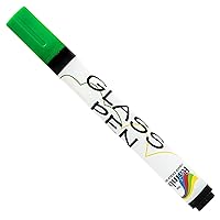 Glass Pen Window Marker: Liquid Chalk Markers for Glass, Car Marker or Mirror Pen with Washable Paint - Car Windows, Storefront Window, Wedding, Parade, Party & Holiday Decorations (Green, Fine Tip)
