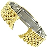 20mm Speidel Curved End Stainless Gold Tone Solid Link Buckle Watch Band 1668/17