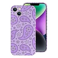 Purple Paisley Compatible with iPhone 14 Plus Phone Cases Fashion Slim Anti-Scratch Protection Cover