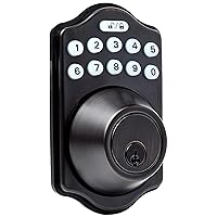 Electronic Keypad Deadbolt Door Lock with Touch-Control Keyless Entry, Keyed Entry Option, Traditional, Oil Bronze