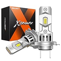SEALIGHT H7 Light Bulbs, 700% Super Brightness, 1:1 Mini Size, 24000LM H7 Bulbs 6500K Cool White with Cooling Fan, Powersport H7 Bulbs or Fog Light, Plug and Play, Pack of 2