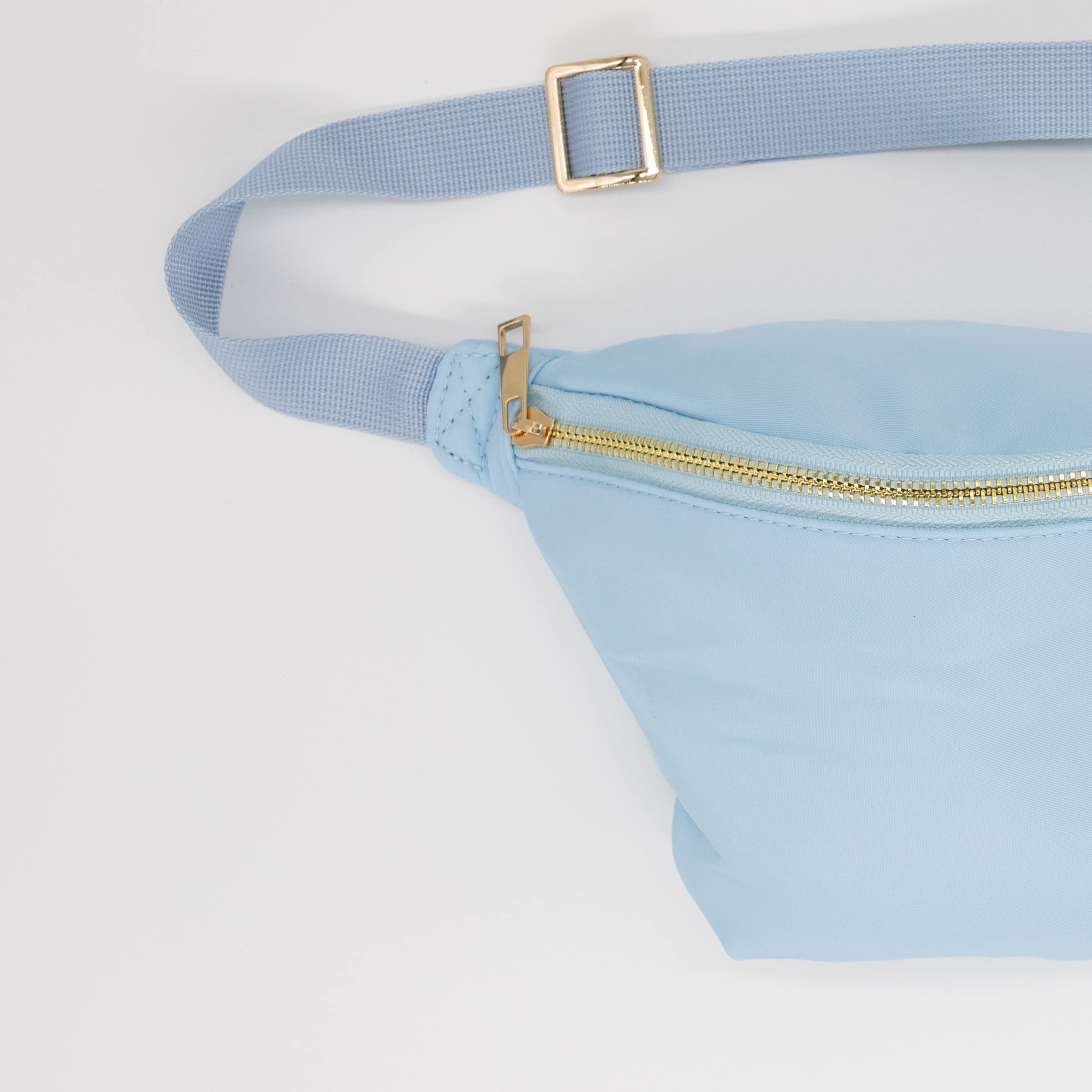 Phlox Collective Nylon Fanny Pack, Fashion Waist Pack Bag, Adjustable Fanny Bag, for Women, Men, and Kids (Ice Blue)