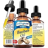 100% Pure BAOBAB OIL WILD GROWTH RAW. 0.5 Fl.oz.- 15 ml. For Skin, Hair, Lip and Nail Care.