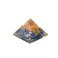 Jet Lapis Lazuli Feng Shui Coin Orgone Pyramid Lucky Ions Generator 2.5 inch Natural Charged Harmonizer Energy Chakra Blancing Meditation Healing Gemstone Jet Crystal Image is JUST A Reference