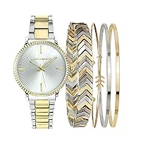Lucky Brand Women's Stainless Steel Watch | Two-Tone Fashionable and Versatile | Bracelet Set Included | Elegant Design, Quartz Movement
