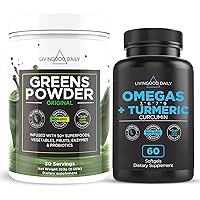 Livingood Daily Omegas and Greens Bundle - Rich in Antioxidants