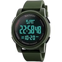 findtime Herren Sport Digital Uhren mit LED großem Zifferblatt Leicht Ablesbares Display Countdown Duale Zeitzone Digitaluhr für Jungen Männer Teenager