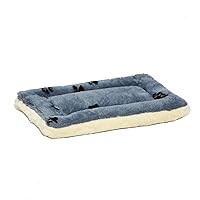 MidWest Homes for Pets Reversible Paw Print Pet Bed in Blue / White, Dog Bed Measures 17L x 11W x 1.5H for 'Tiny' Dog Breed, Machine Wash