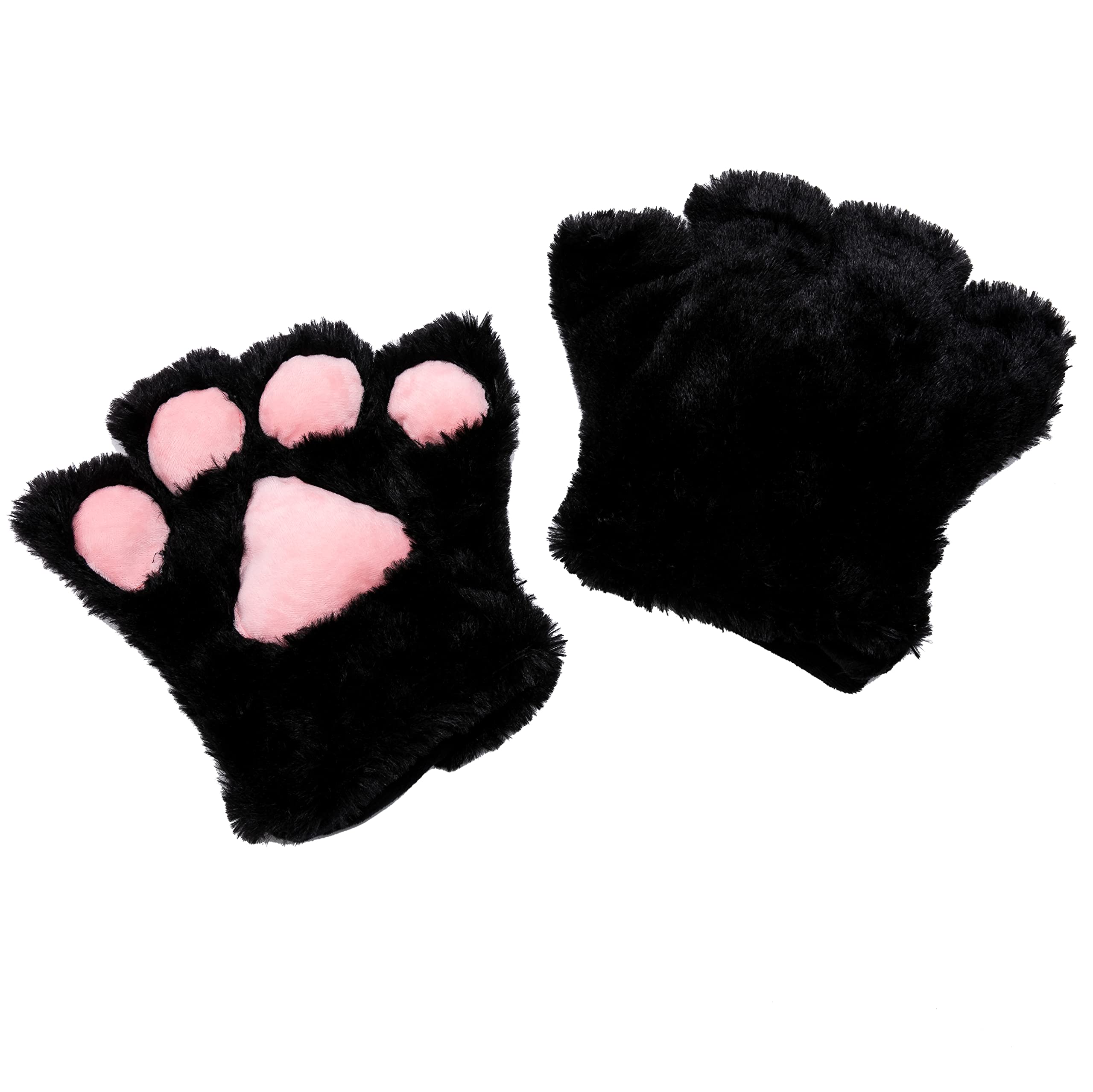 Spooktacular Creations Cute Cat Girl Cosplay Accessory Set, 6Pcs Cat Ears Headband and Paws Gloves for Halloween Dress Up, Cat Cosplay, Animal Pretend Play