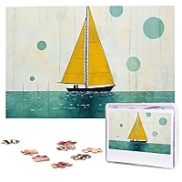 Paper Cut Sailing Boat Print Puzzles Personalized Puzzle for Adults Wooden Picture Puzzle 1000 Piece Jigsaw Puzzle for Wedding Gift Mother Day