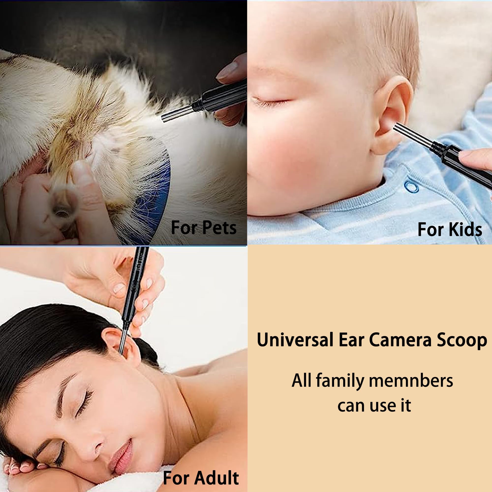 Ear Wax Removal with Camera and Light Ear Cleaner - Ear Wax Removal Tool Ear Cleaning Kit for iPhone, iPad, Android Phones