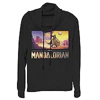 STAR WARS Junior's The Mandalorian Dreamscape Journey Cowl Neck Sweatshirt