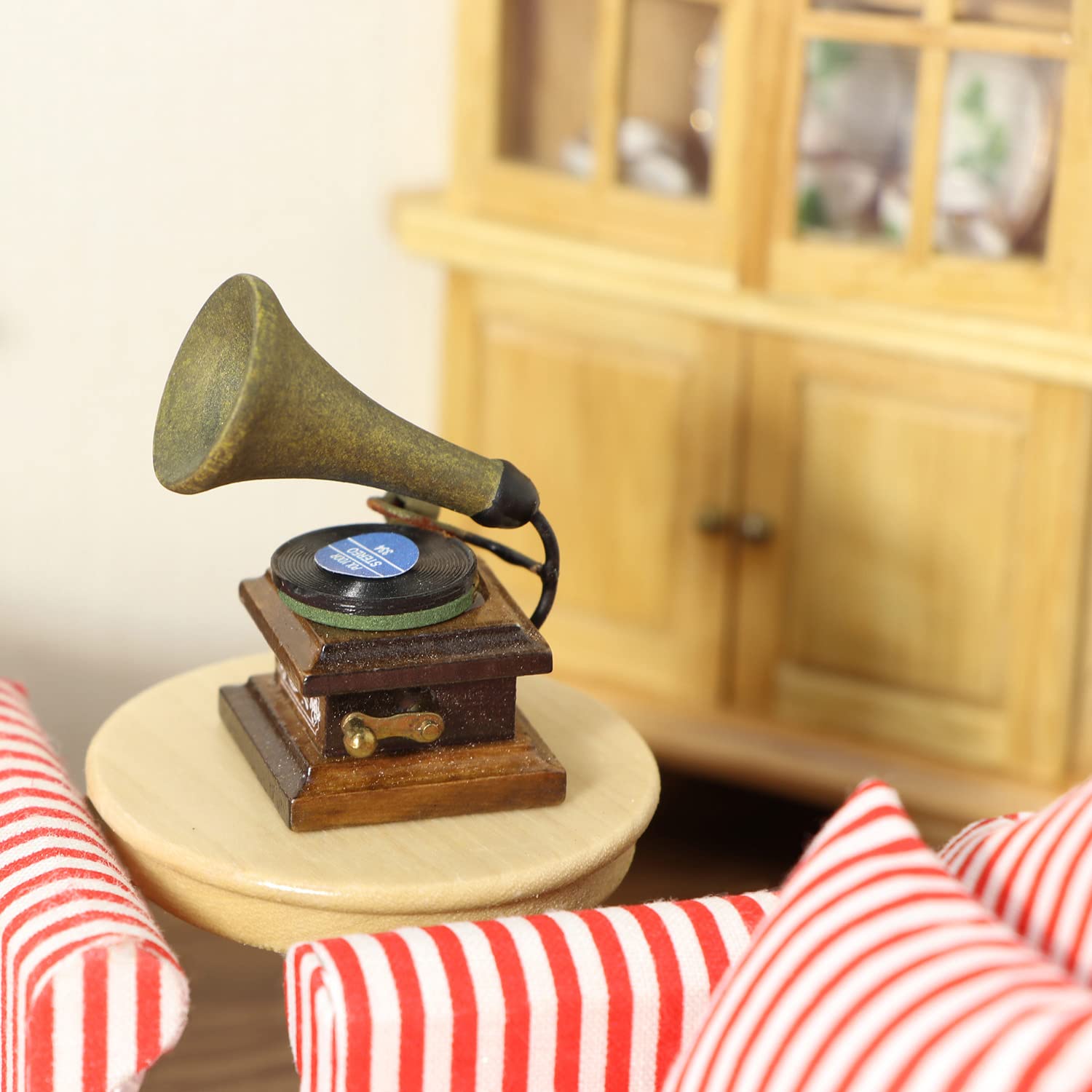 Miniature Phonograph & Telephone Dollhouse Accessories