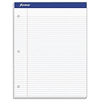 Ampad Double Sheet Writing Pads, Narrow Ruled, Size 8.5 x 11.75 Inches, White Paper, 100 Sheets Per Pad (20-346)